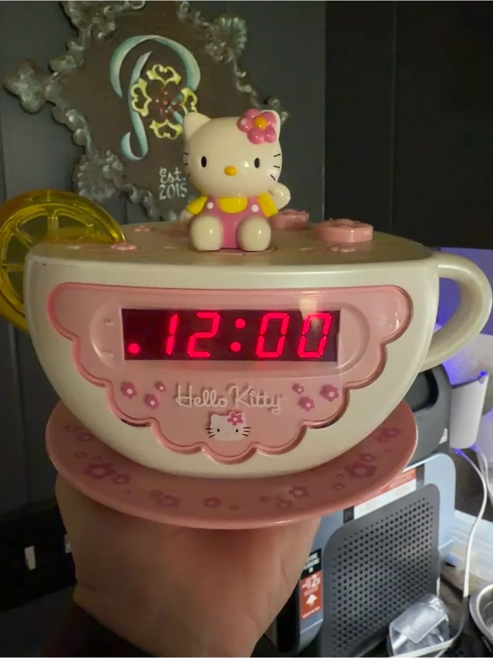 Hello Kitty Pink and Yellow Musical Alarm Clock Toy